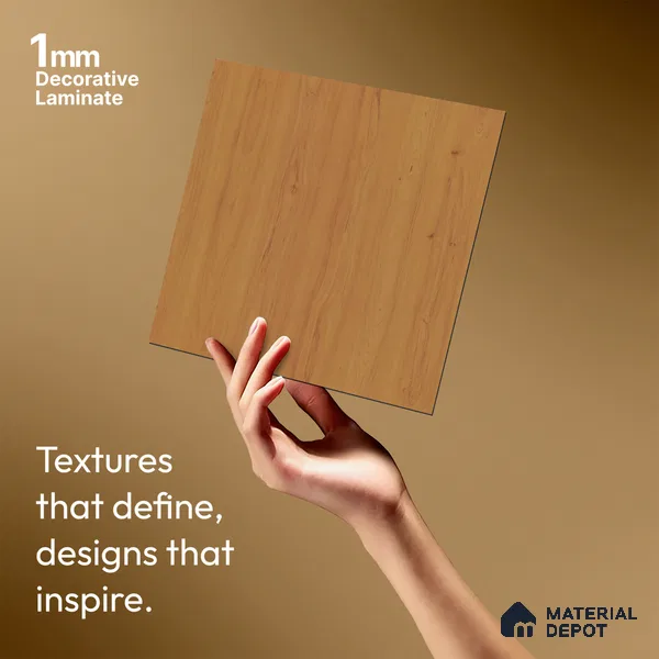 Wooden Look LM 21606 Mustard Oak 8ft x 4ft Suede Finish Decorative Laminate - 1 mm | Suitable for TV Unit, Wardrobe, Kitchen Cabinets