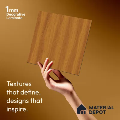 Wooden Look LM 21608 Toasted Hazelnut 8ft x 4ft Suede Finish Decorative Laminate - 1 mm | Suitable for TV Unit, Wardrobe, Kitchen Cabinets