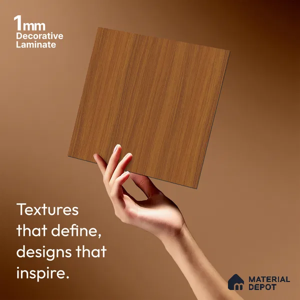 Wooden Look LM 21617 Terracotta Chery 8ft x 4ft Suede Finish Decorative Laminate - 1 mm | Suitable for TV Unit, Wardrobe, Kitchen Cabinets