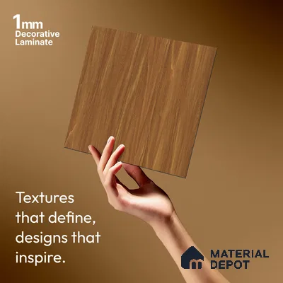 Wooden Look LM 21619 Rustic Honey 8ft x 4ft Suede Finish Decorative Laminate - 1 mm | Suitable for TV Unit, Wardrobe, Kitchen Cabinets