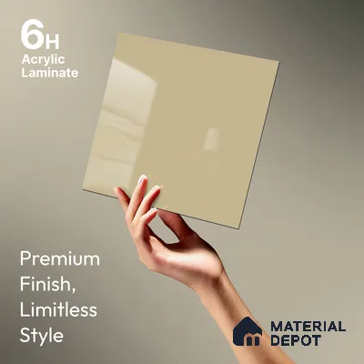 GA 4002 8 ft x 4 ft High Gloss Finish 6H Antiscratch Acrylic Laminate - 1.5 mm | Suitable for Living Room, Kitchen, Office | Matching Edgeband Code EB 4002