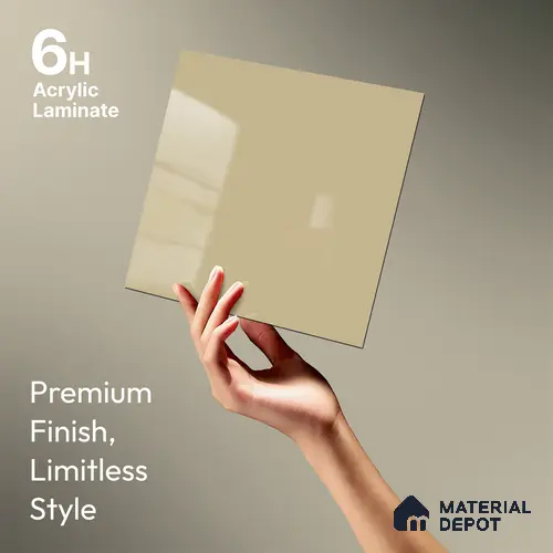 GA 4002 8 ft x 4 ft High Gloss Finish 6H Antiscratch Acrylic Laminate - 1.5 mm | Suitable for Living Room, Kitchen, Office | Matching Edgeband Code EB 4002