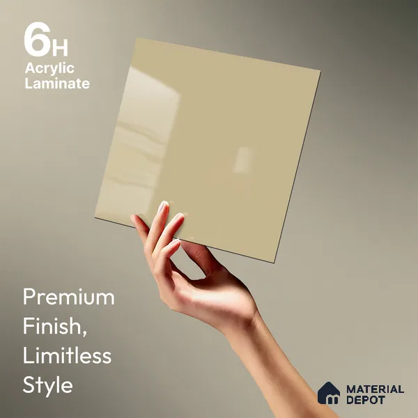 GA 4002 8 ft x 4 ft High Gloss Finish 6H Antiscratch Acrylic Laminate - 1.5 mm | Suitable for Living Room, Kitchen, Office | Matching Edgeband Code EB 4002