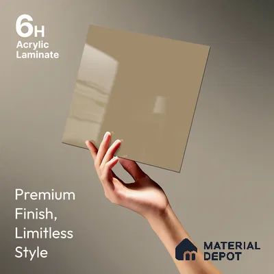 GA 4003 8 ft x 4 ft High Gloss Finish 6H Antiscratch Acrylic Laminate - 1.5 mm | Suitable for Living Room, Kitchen, Office | Matching Edgeband Code EB 4003