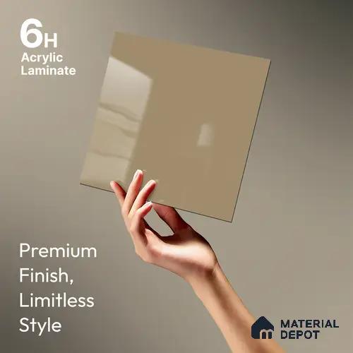 GA 4003 8 ft x 4 ft High Gloss Finish 6H Antiscratch Acrylic Laminate - 1.5 mm | Suitable for Living Room, Kitchen, Office | Matching Edgeband Code EB 4003