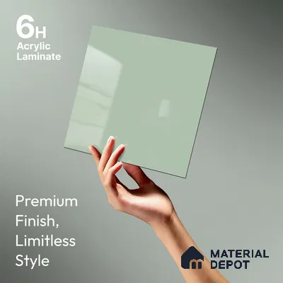 GA 4004 8 ft x 4 ft High Gloss Finish 6H Antiscratch Acrylic Laminate - 1.5 mm | Suitable for Living Room, Kitchen, Office | Matching Edgeband Code EB 4004