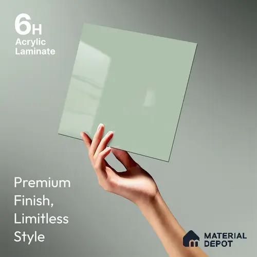 GA 4004 8 ft x 4 ft High Gloss Finish 6H Antiscratch Acrylic Laminate - 1.5 mm | Suitable for Living Room, Kitchen, Office | Matching Edgeband Code EB 4004