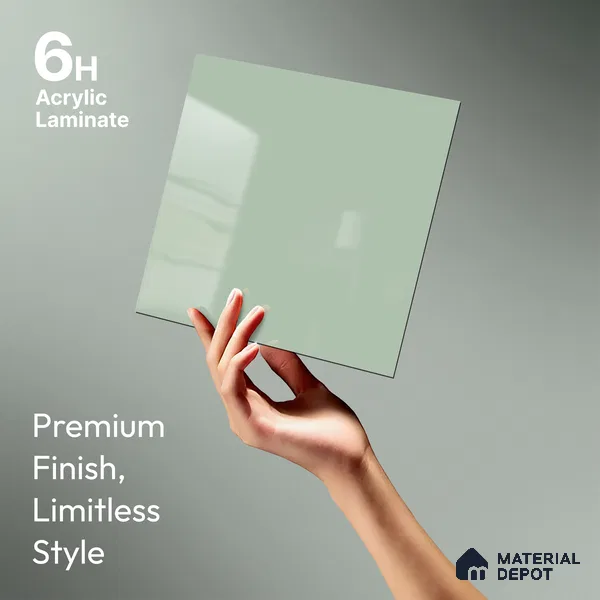 GA 4004 8 ft x 4 ft High Gloss Finish 6H Antiscratch Acrylic Laminate - 1.5 mm | Suitable for Living Room, Kitchen, Office | Matching Edgeband Code EB 4004