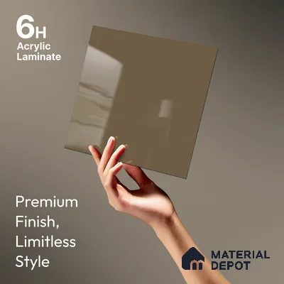 GA 4005 8 ft x 4 ft High Gloss Finish 6H Antiscratch Acrylic Laminate - 1.5 mm | Suitable for Living Room, Kitchen, Office | Matching Edgeband Code EB 4005