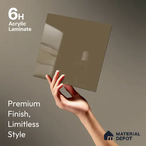 GA 4005 8 ft x 4 ft High Gloss Finish 6H Antiscratch Acrylic Laminate - 1.5 mm | Suitable for Living Room, Kitchen, Office | Matching Edgeband Code EB 4005