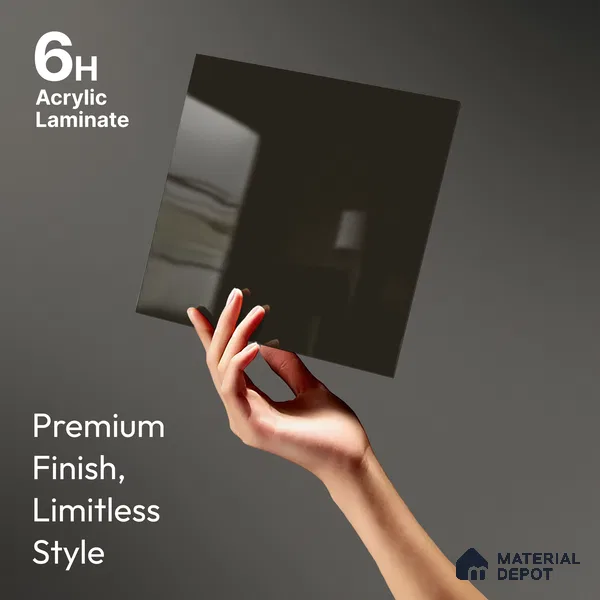 GA 4006 8 ft x 4 ft High Gloss Finish 6H Antiscratch Acrylic Laminate - 1.5 mm | Suitable for Living Room, Kitchen, Office | Matching Edgeband Code EB 4006