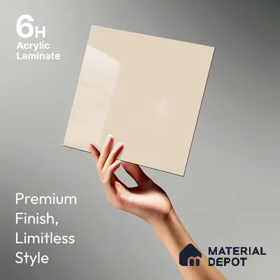 GA 4007 8 ft x 4 ft High Gloss Finish 6H Antiscratch Acrylic Laminate - 1.5 mm | Suitable for Living Room, Kitchen, Office | Matching Edgeband Code EB 4007