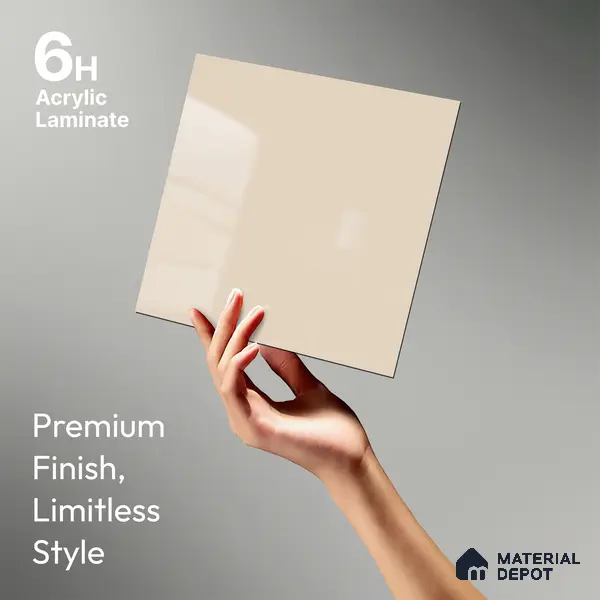 GA 4007 8 ft x 4 ft High Gloss Finish 6H Antiscratch Acrylic Laminate - 1.5 mm | Suitable for Living Room, Kitchen, Office | Matching Edgeband Code EB 4007