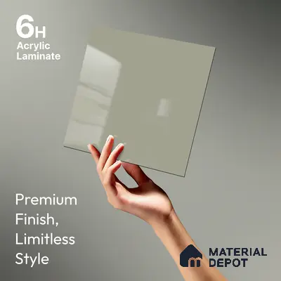GA 4008 8 ft x 4 ft High Gloss Finish 6H Antiscratch Acrylic Laminate - 1.5 mm | Suitable for Living Room, Kitchen, Office | Matching Edgeband Code EB 4008