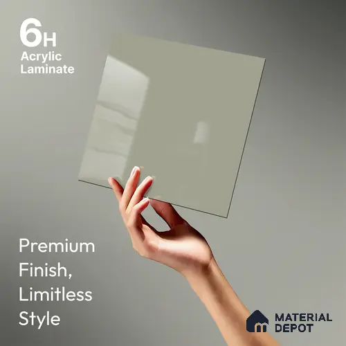 GA 4008 8 ft x 4 ft High Gloss Finish 6H Antiscratch Acrylic Laminate - 1.5 mm | Suitable for Living Room, Kitchen, Office | Matching Edgeband Code EB 4008