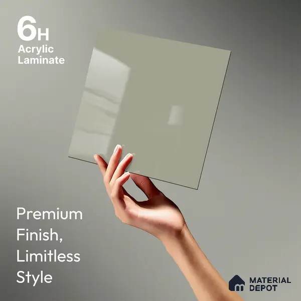 GA 4008 8 ft x 4 ft High Gloss Finish 6H Antiscratch Acrylic Laminate - 1.5 mm | Suitable for Living Room, Kitchen, Office | Matching Edgeband Code EB 4008