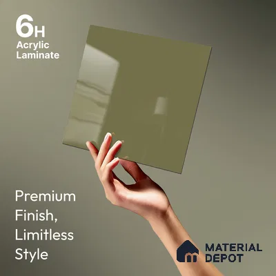 GA 4009 8 ft x 4 ft High Gloss Finish 6H Antiscratch Acrylic Laminate - 1.5 mm | Suitable for Living Room, Kitchen, Office | Matching Edgeband Code EB 4009