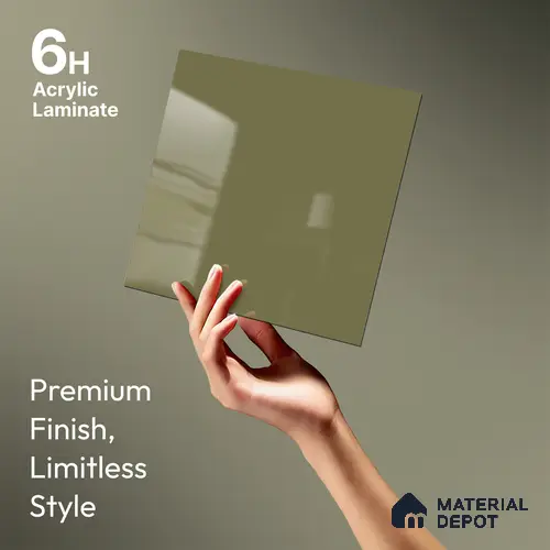 GA 4009 8 ft x 4 ft High Gloss Finish 6H Antiscratch Acrylic Laminate - 1.5 mm | Suitable for Living Room, Kitchen, Office | Matching Edgeband Code EB 4009