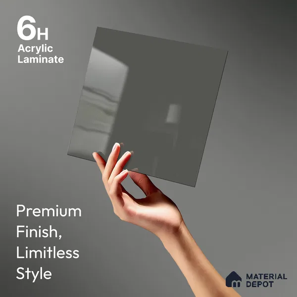 GA 4010 8 ft x 4 ft High Gloss Finish 6H Antiscratch Acrylic Laminate - 1.5 mm | Suitable for Living Room, Kitchen, Office | ( Matching Edgeband Code EB 4010)