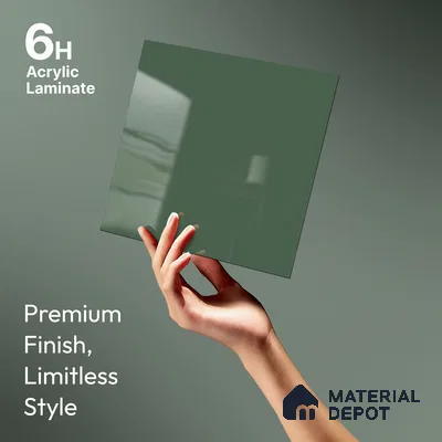 GA 4011 8 ft x 4 ft High Gloss Finish 6H Antiscratch Acrylic Laminate - 1.5 mm | Suitable for Living Room, Kitchen, Office | Matching Edgeband Code EB 4011