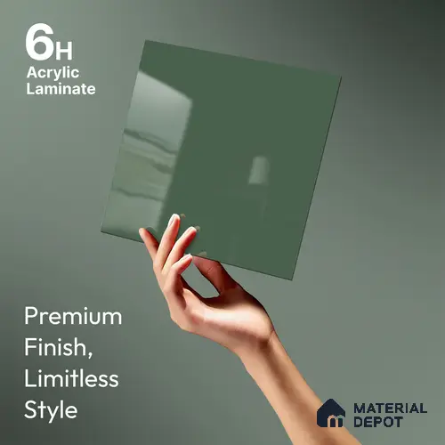 GA 4011 8 ft x 4 ft High Gloss Finish 6H Antiscratch Acrylic Laminate - 1.5 mm | Suitable for Living Room, Kitchen, Office | Matching Edgeband Code EB 4011