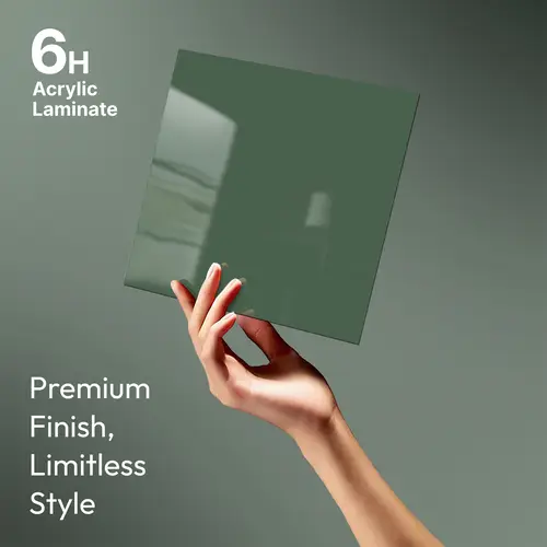 GA 4011 8 ft x 4 ft High Gloss Finish 6H Antiscratch Acrylic Laminate - 1.5 mm | Suitable for Living Room, Kitchen, Office | Matching Edgeband Code EB 4011
