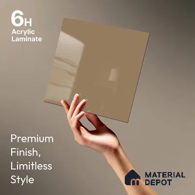 GA 4013 8 ft x 4 ft High Gloss Finish 6H Antiscratch Acrylic Laminate - 1.5 mm | Suitable for Living Room, Kitchen, Office | Matching Edgeband Code EB 4013
