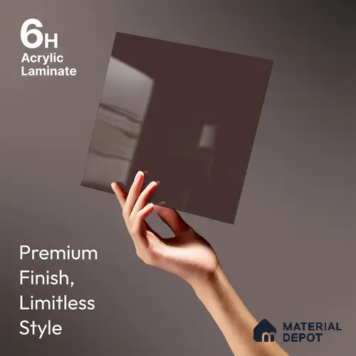 GA 4016 8 ft x 4 ft High Gloss Finish 6H Antiscratch Acrylic Laminate - 1.5 mm | Suitable for Living Room, Kitchen, Office | Matching Edgeband Code EB 4016
