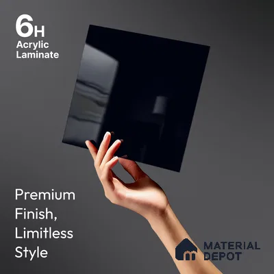 GA 4019 8 ft x 4 ft High Gloss Finish 6H Antiscratch Acrylic Laminate - 1.5 mm | Suitable for Living Room, Kitchen, Office | Matching Edgeband Code EB 4019