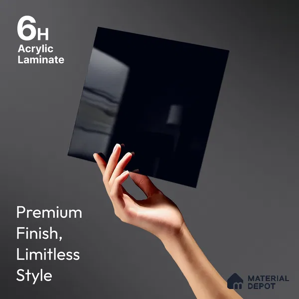 GA 4019 8 ft x 4 ft High Gloss Finish 6H Antiscratch Acrylic Laminate - 1.5 mm | Suitable for Living Room, Kitchen, Office | Matching Edgeband Code EB 4019