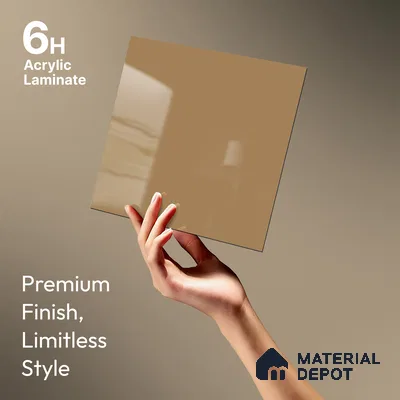 GA 4020 8 ft x 4 ft High Gloss Finish 6H Antiscratch Acrylic Laminate - 1.5 mm | Suitable for Living Room, Kitchen, Office | Matching Edgeband Code EB 4020
