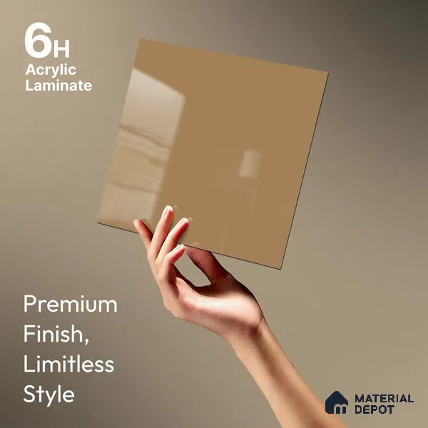 GA 4020 8 ft x 4 ft High Gloss Finish 6H Antiscratch Acrylic Laminate - 1.5 mm | Suitable for Living Room, Kitchen, Office | Matching Edgeband Code EB 4020