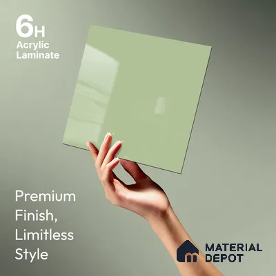 GA 4023 8 ft x 4 ft High Gloss Finish 6H Antiscratch Acrylic Laminate - 1.5 mm | Suitable for Living Room, Kitchen, Office | Matching Edgeband Code EB 4023