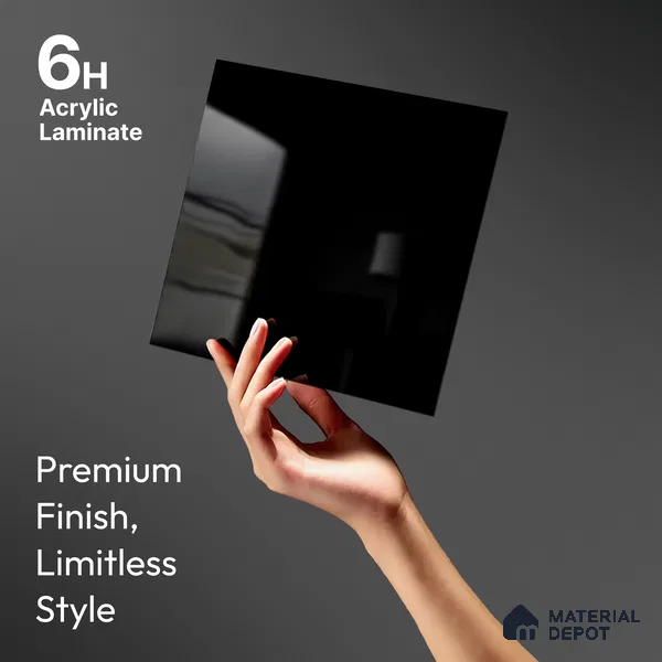 GA 4026 8 ft x 4 ft High Gloss Finish 6H Antiscratch Acrylic Laminate - 1.5 mm | Suitable for Living Room, Kitchen, Office | Matching Edgeband Code EB 4026