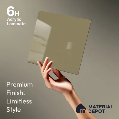 GA 4027 8 ft x 4 ft High Gloss Finish 6H Antiscratch Acrylic Laminate - 1.5 mm | Suitable for Living Room, Kitchen, Office | Matching Edgeband Code EB 4027