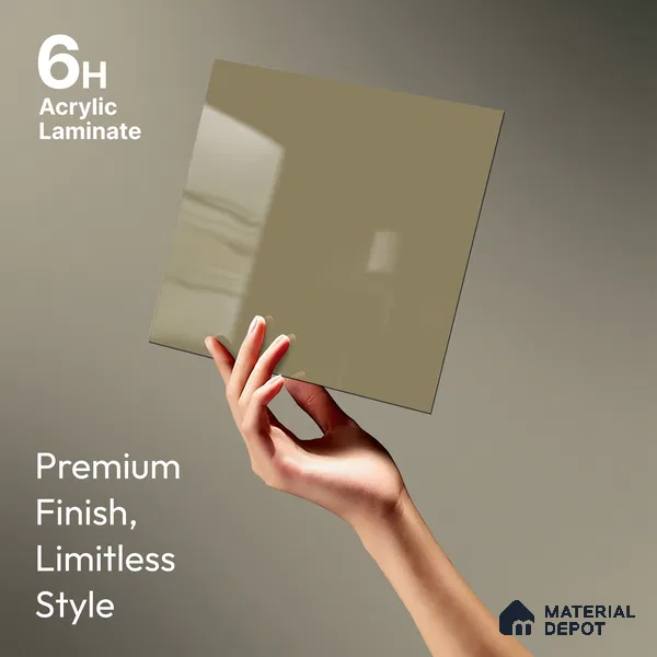 GA 4027 8 ft x 4 ft High Gloss Finish 6H Antiscratch Acrylic Laminate - 1.5 mm | Suitable for Living Room, Kitchen, Office | Matching Edgeband Code EB 4027