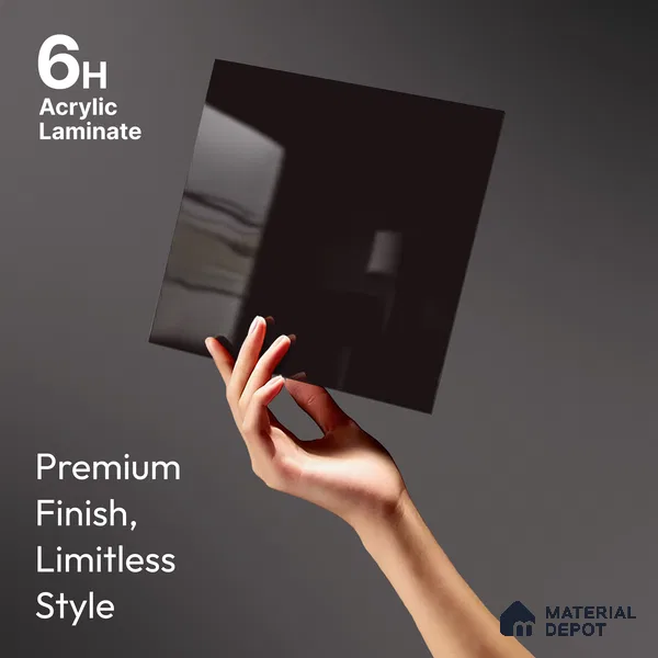 GA 4028 8 ft x 4 ft High Gloss Finish 6H Antiscratch Acrylic Laminate - 1.5 mm | Suitable for Living Room, Kitchen, Office | Matching Edgeband Code EB 4028