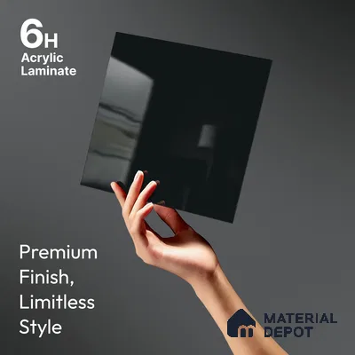 GA 4030 8 ft x 4 ft High Gloss Finish 6H Antiscratch Acrylic Laminate - 1.5 mm | Suitable for Living Room, Kitchen, Office | Matching Edgeband Code EB 4030