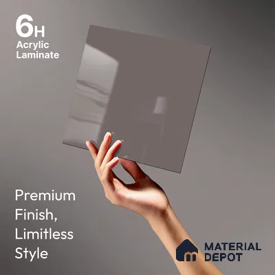 GA 4031 8 ft x 4 ft High Gloss Finish 6H Antiscratch Acrylic Laminate - 1.5 mm | Suitable for Living Room, Kitchen, Office | Matching Edgeband Code EB 4031