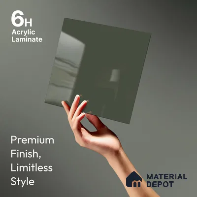 GA 4034 8 ft x 4 ft High Gloss Finish 6H Antiscratch Acrylic Laminate - 1.5 mm | Suitable for Living Room, Kitchen, Office | Matching Edgeband Code EB 4034