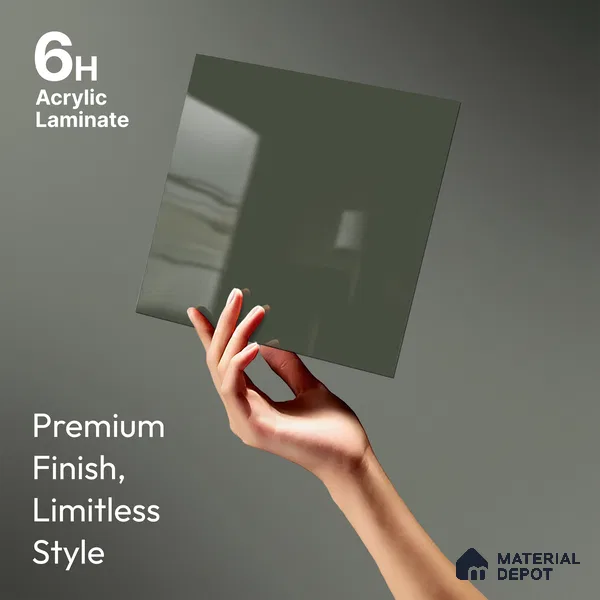 GA 4034 8 ft x 4 ft High Gloss Finish 6H Antiscratch Acrylic Laminate - 1.5 mm | Suitable for Living Room, Kitchen, Office | Matching Edgeband Code EB 4034