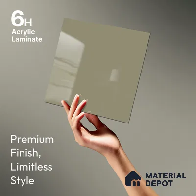 GA 4036 8 ft x 4 ft High Gloss Finish 6H Antiscratch Acrylic Laminate - 1.5 mm | Suitable for Living Room, Kitchen, Office | Matching Edgeband Code EB 4036
