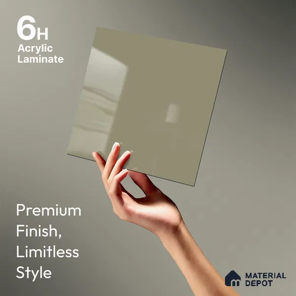 GA 4036 8 ft x 4 ft High Gloss Finish 6H Antiscratch Acrylic Laminate - 1.5 mm | Suitable for Living Room, Kitchen, Office | Matching Edgeband Code EB 4036