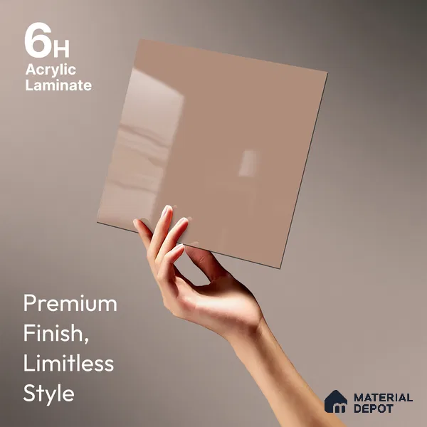 GA 4037 8 ft x 4 ft High Gloss Finish 6H Antiscratch Acrylic Laminate - 1.5 mm | Suitable for Living Room, Kitchen, Office | Matching Edgeband Code EB 4037