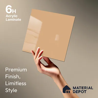 GA 4038 8 ft x 4 ft High Gloss Finish 6H Antiscratch Acrylic Laminate - 1.5 mm | Suitable for Living Room, Kitchen, Office | Matching Edgeband Code EB 4038