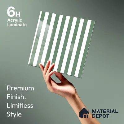 GA 4111 8 ft x 4 ft Stripe Matte Finish 6H Antiscratch Acrylic Laminate - 1.5 mm | Suitable for Living Room, Kitchen, Office