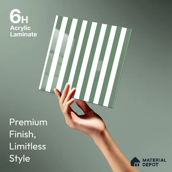 GA 4111 8 ft x 4 ft Stripe Matte Finish 6H Antiscratch Acrylic Laminate - 1.5 mm | Suitable for Living Room, Kitchen, Office