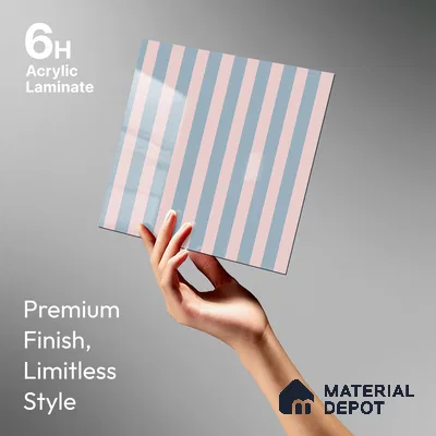 GA 4112 8 ft x 4 ft Stripe Matte Finish 6H Antiscratch Acrylic Laminate - 1.5 mm | Suitable for Living Room, Kitchen, Office