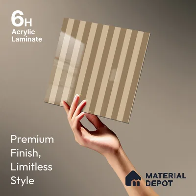 GA 4143 8 ft x 4 ft Stripe Matte Finish 6H Antiscratch Acrylic Laminate - 1.5 mm | Suitable for Living Room, Kitchen, Office