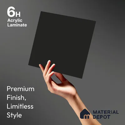 Charcoal Black Solid Colors Look LM 21803 8 ft x 4 ft Matte Finish 6H Anti Scratch Acrylic Laminate - 1.5 mm | Suitable for Living Room, Kitchen, Office